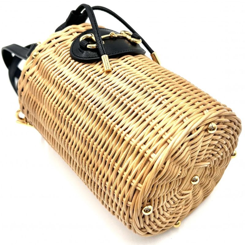 Gucci Handbag Women's Horsebit 1955 Bucket Bag Gucci 649852 Leather Wicker