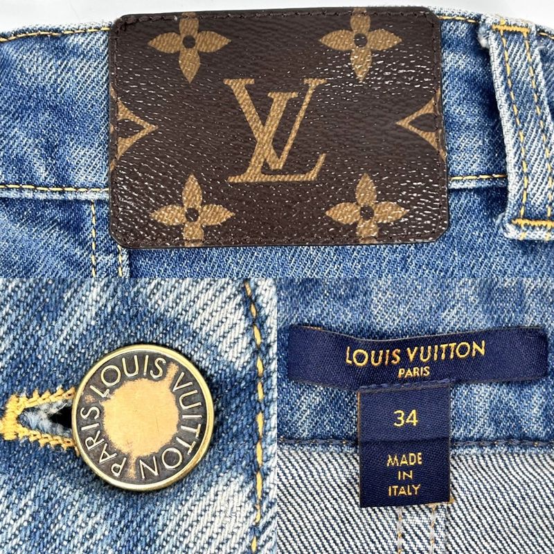 Louis Vuitton Skirt Women's Monogram Embroidery Wappen Mini Skirt Bottoms Denim