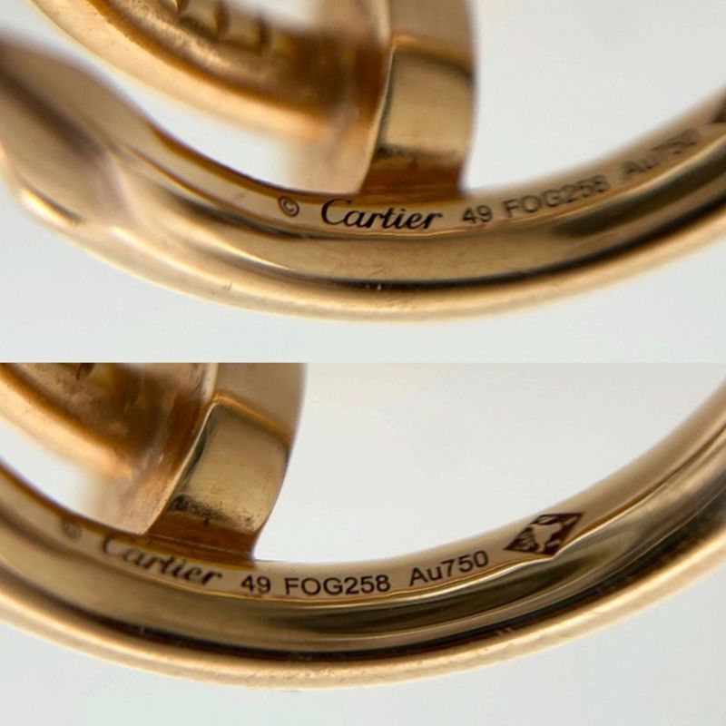 Cartier Ring Ladies Juste Un Clou Ring Accessories Jewelry 18k PG Au750 Nail 49