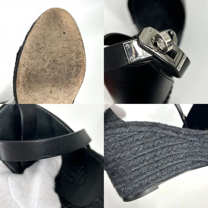 Hermes Sandals Women's Espadrilles Tivoli Kelly Thick Soles Shoes 37 Size