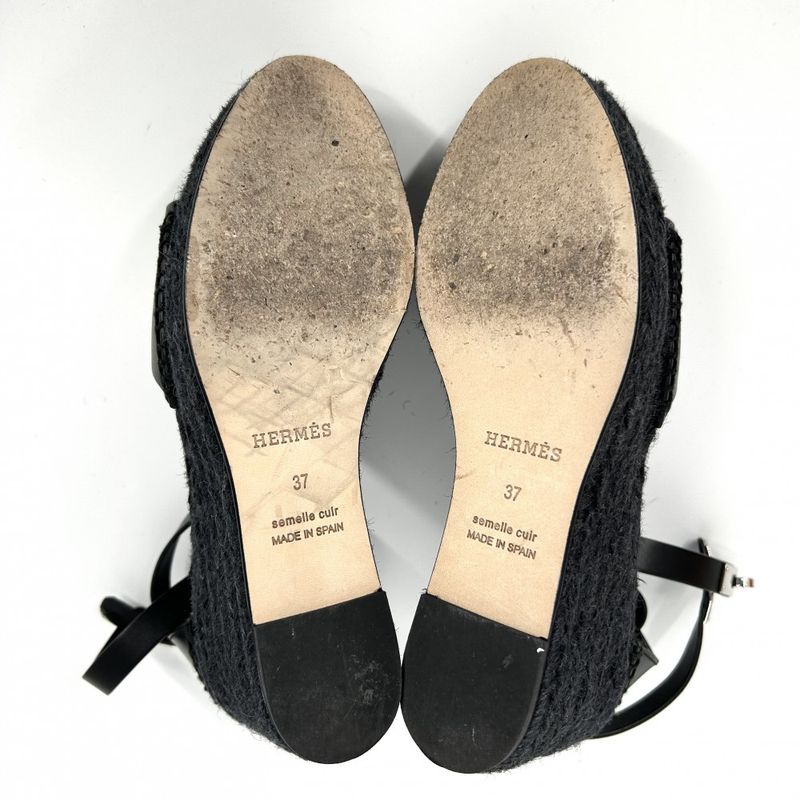 Hermes Sandals Women's Espadrilles Tivoli Kelly Thick Soles Shoes 37 Size