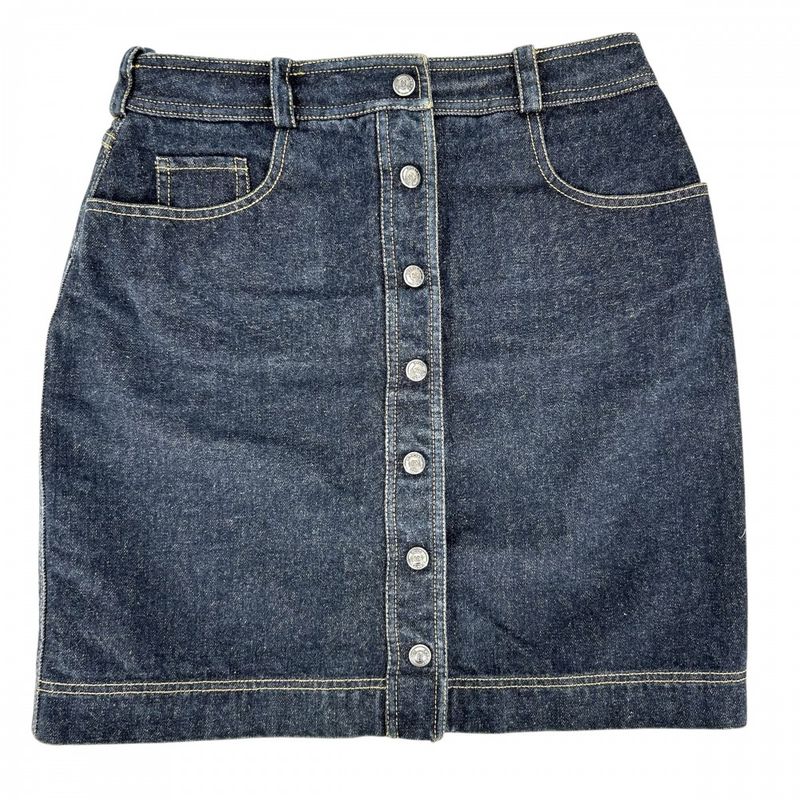 Chanel Skirt Women's Denim Mini Skirt Coco Button Bottoms Vintage Coco Mark