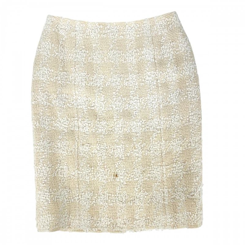 Chanel Skirt Women's Tweed Coco Button Bottoms Vintage Coco Mark Apparel