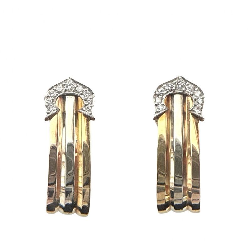 Cartier Earrings Ladies 2C Three Color Jewelry Accessories 750 18k Gold Cartier