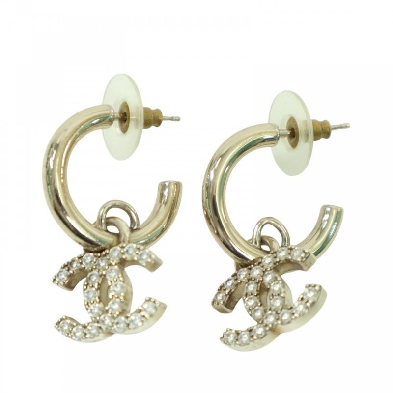 Chanel Earrings Women's Hoop Coco Mark Accessories Swing Coco Chanel Rhinestone
