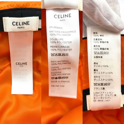 Celine Hat Men's Quilted Bucket Hat Nylon Twill Logo Print Fashion Item L Size