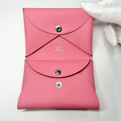 Hermes Coin Case Unisex Calvi Duo Coin Purse Card Case Small Men's Women's