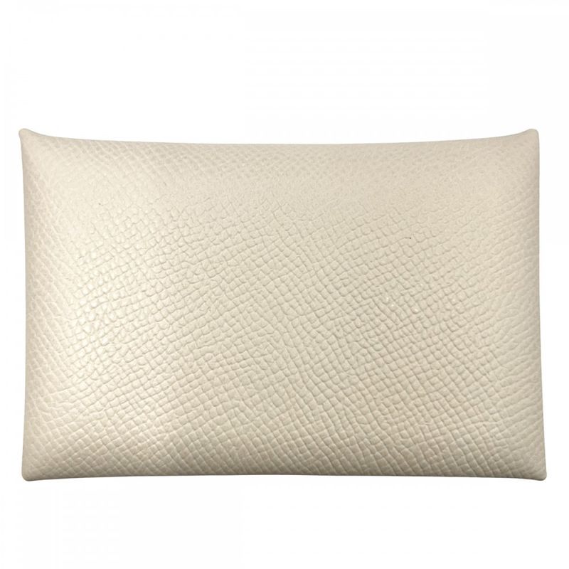 Hermes Card Case Calvi Business Holder Ivory Small