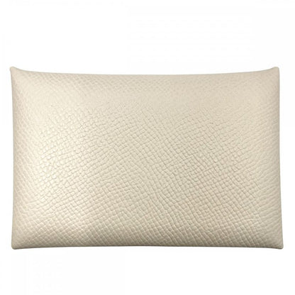 Hermes Card Case Calvi Business Holder Ivory Small