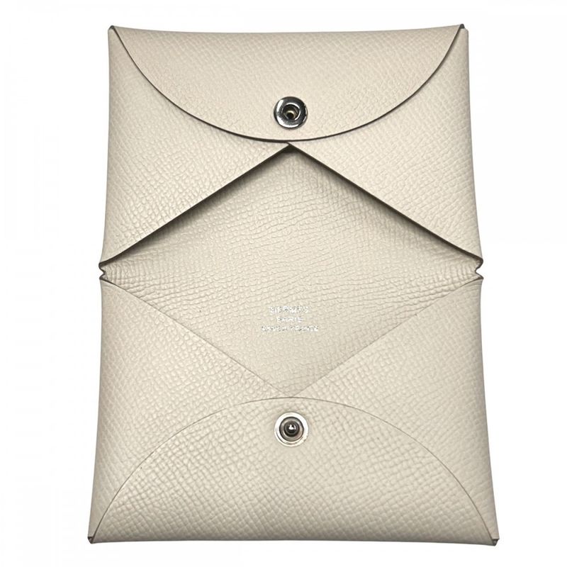 Hermes Card Case Calvi Business Holder Ivory Small