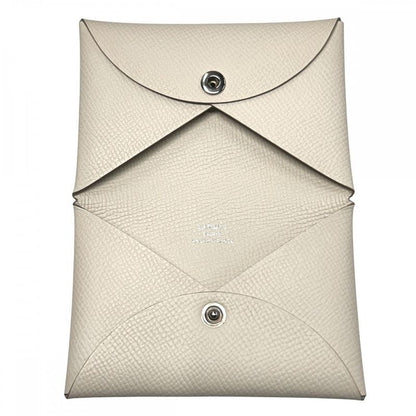 Hermes Card Case Calvi Business Holder Ivory Small