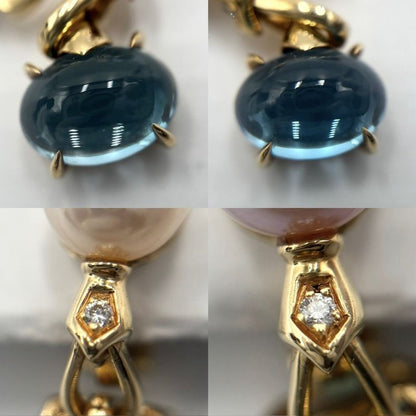 Bulgari Earrings Ladies Allegra 1P Diamond Swing 18k Gold YG 750 Jewelry