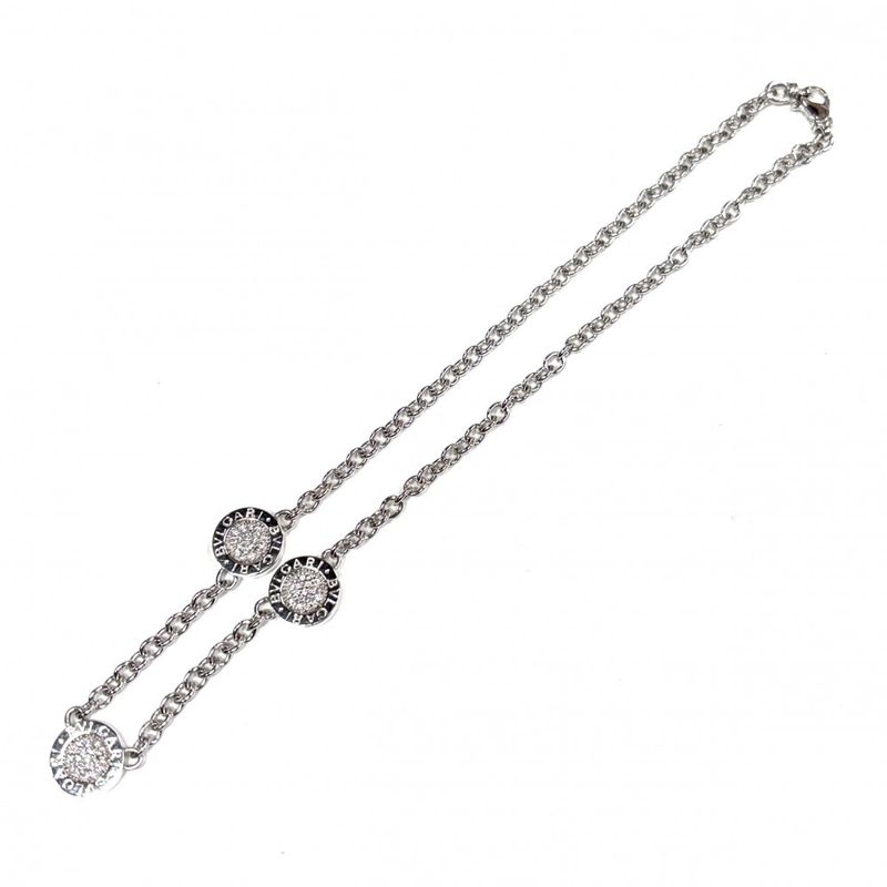Bulgari Necklace Ladies Bulgari Reversible Pave Diamond Accessories 18k WG 750