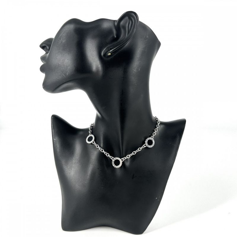 Bulgari Necklace Ladies Bulgari Reversible Pave Diamond Accessories 18k WG 750