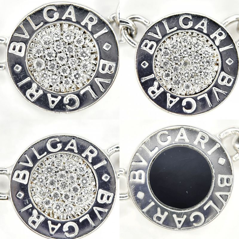 Bulgari Necklace Ladies Bulgari Reversible Pave Diamond Accessories 18k WG 750