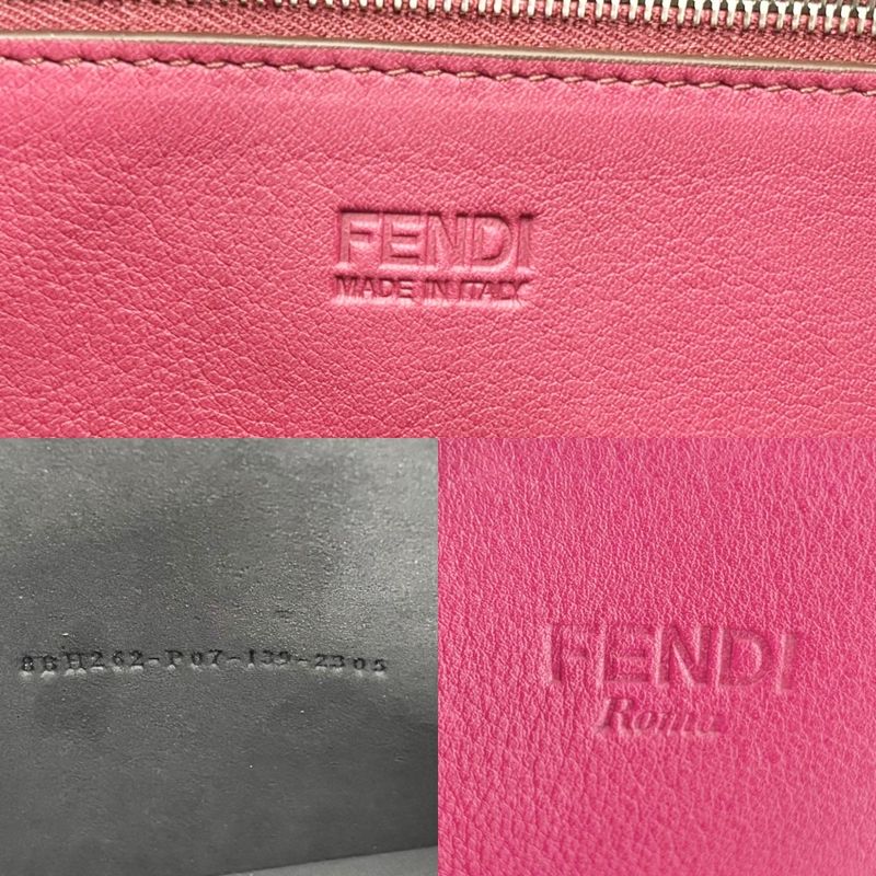 Fendi Tote Women Handbag Bag Fendi 8bh262 Leather Pink Purple Black Silver