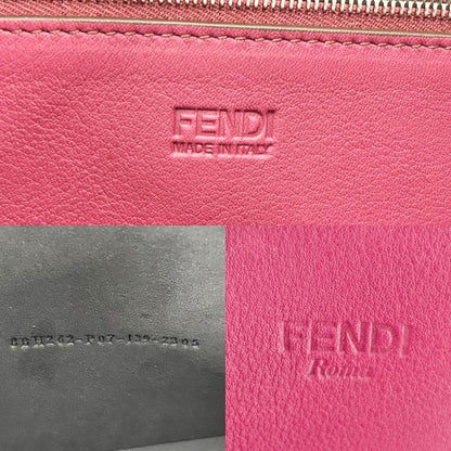 Fendi Tote Women Handbag Bag Fendi 8bh262 Leather Pink Purple Black Silver
