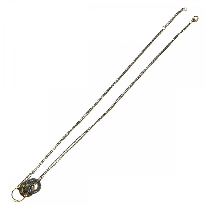 Cartier Necklace Ladies Love Three Hoop Pendant Jewelry With Adjuster Au750