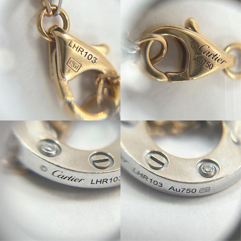 Cartier Necklace Ladies Love Three Hoop Pendant Jewelry With Adjuster Au750