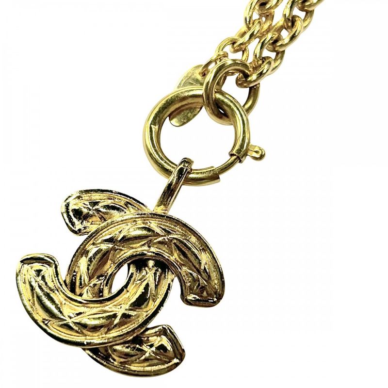 Chanel Necklace Ladies Matelasse Coco Mark Pendant Accessory Vintage Chanel GP