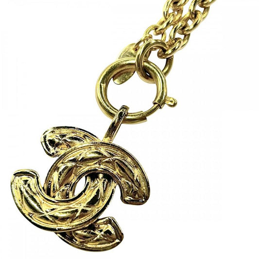 Chanel Necklace Ladies Matelasse Coco Mark Pendant Accessory Vintage Chanel GP