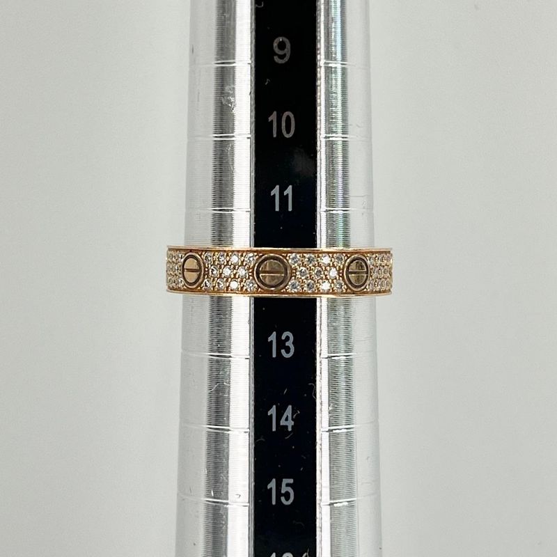 Cartier Rings Ladies Love Ring Full Pave Jewelry Accessories Au750 18k Gold PG