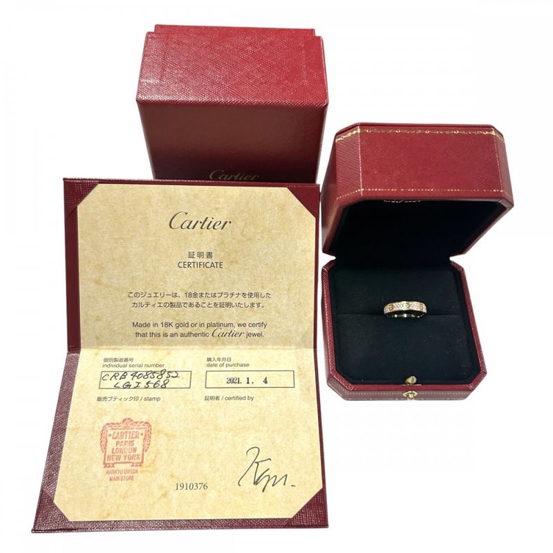 Cartier Rings Ladies Love Ring Full Pave Jewelry Accessories Au750 18k Gold PG