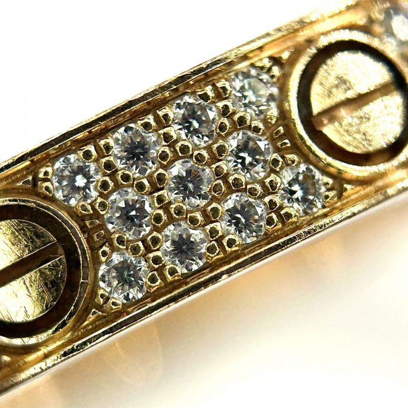 Cartier Rings Ladies Love Ring Full Pave Jewelry Accessories Au750 18k Gold PG