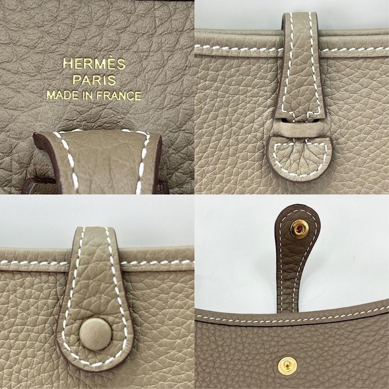 Hermes Shoulder Bag Women's Shoulder Evelyn TPM Etoupe Hermes W Engraved Beige