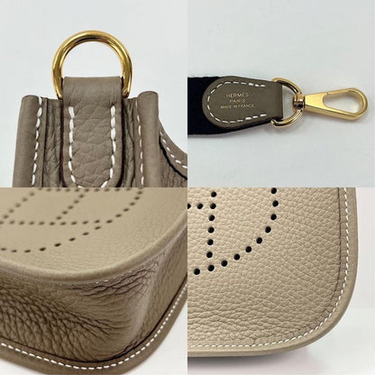 Hermes Shoulder Bag Women's Shoulder Evelyn TPM Etoupe Hermes W Engraved Beige