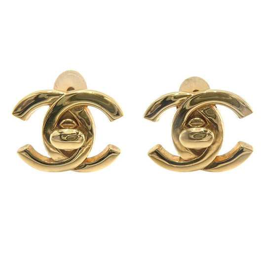 Chanel Earring Ladies Coco Mark Turnlock Accessory Chanel GP 95A Gold Approx
