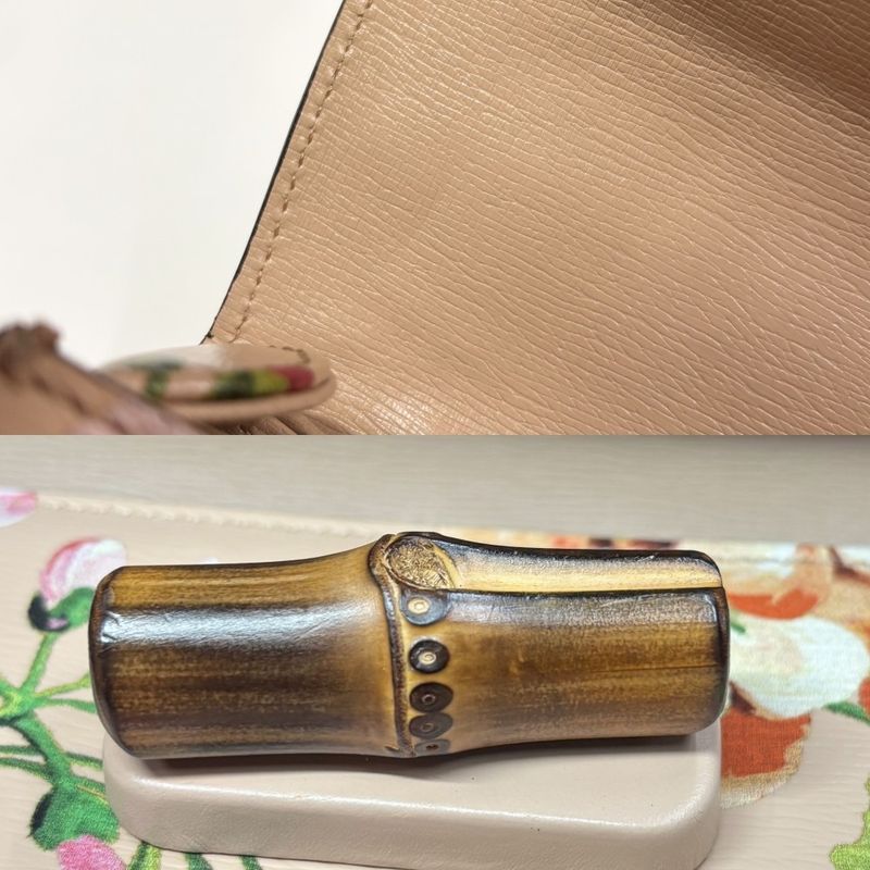 Gucci 2WAY Ladies Bamboo GG Blooms Handbag Shoulder Bag Crossbody Top Handle