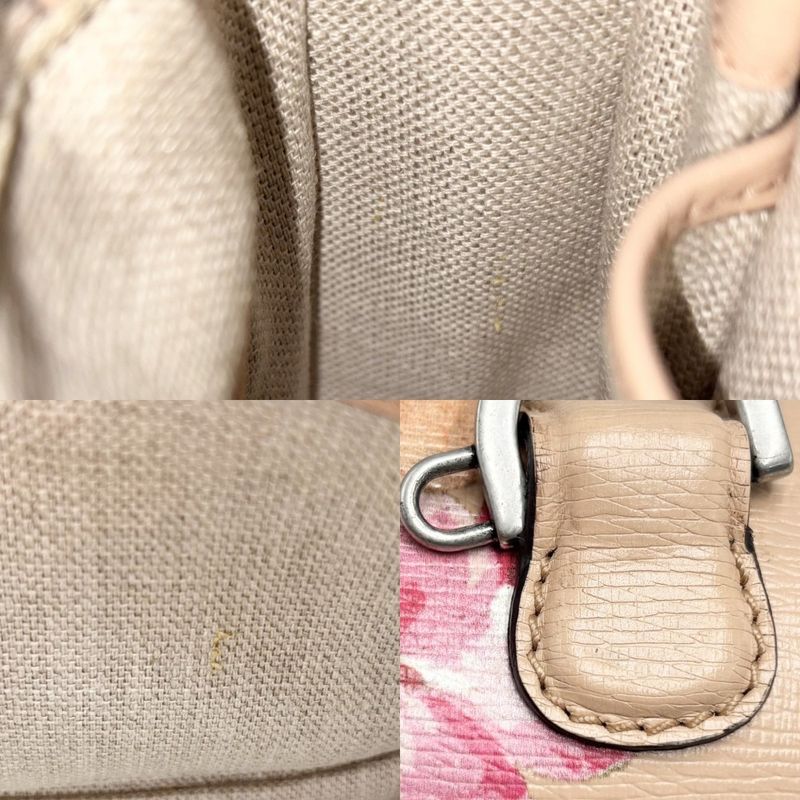 Gucci 2WAY Ladies Bamboo GG Blooms Handbag Shoulder Bag Crossbody Top Handle