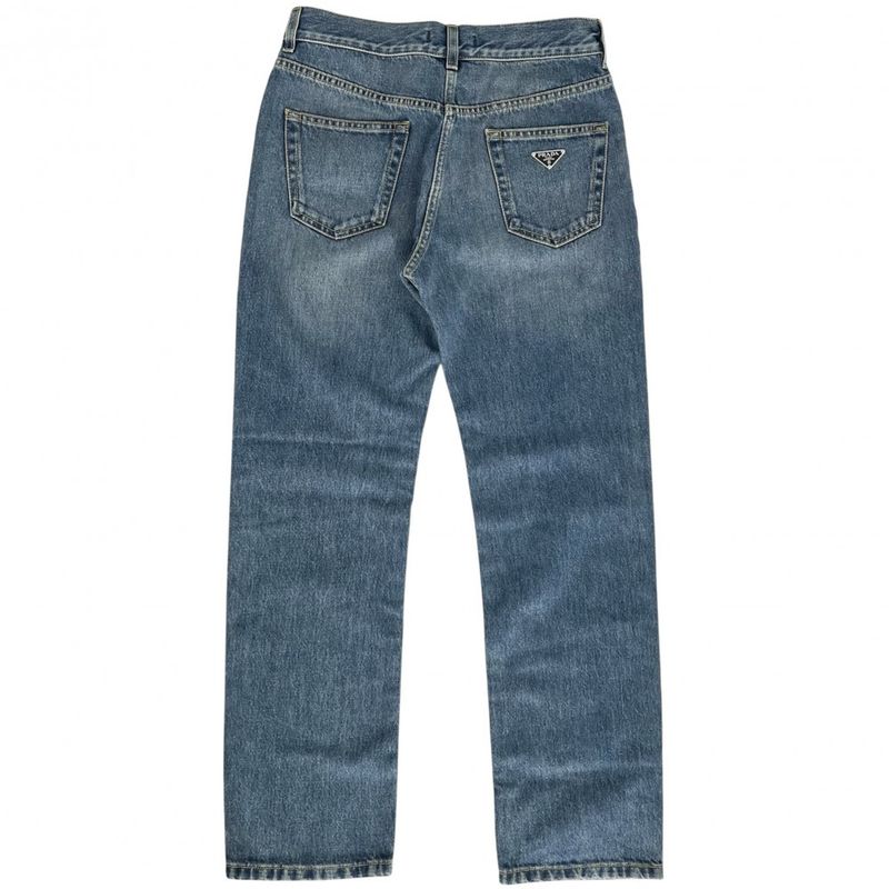 Prada Pants Women's Triangle Logo Bottoms Apparel Clothing Prada Gfp469 Blue