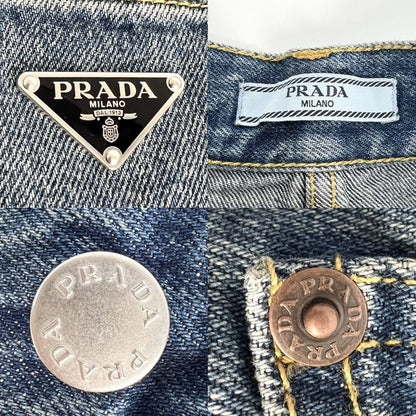 Prada Pants Women's Triangle Logo Bottoms Apparel Clothing Prada Gfp469 Blue