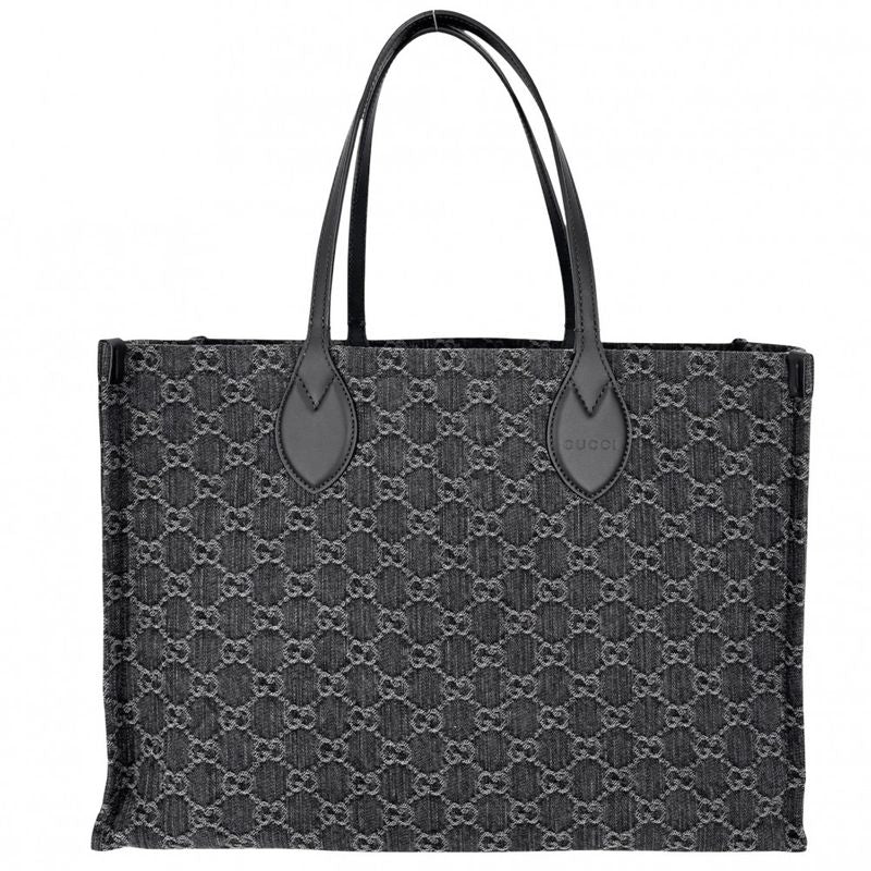 Gucci Tote Women's Ophidia Large Tote Handbag GG Gucci 772184 Denim Leather