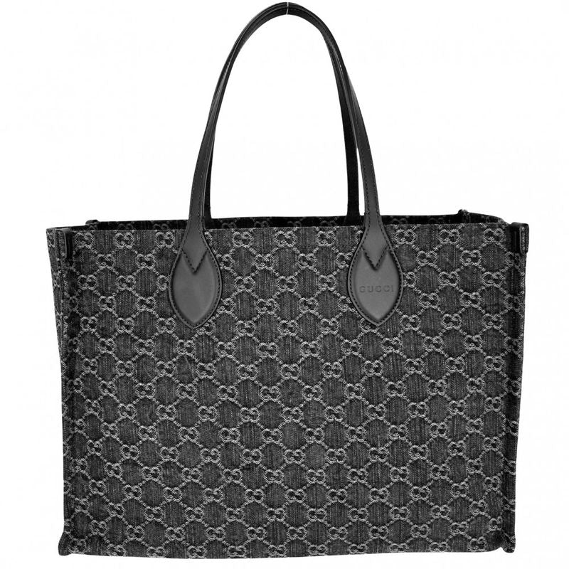 Gucci Tote Women's Ophidia Large Tote Handbag GG Gucci 772184 Denim Leather