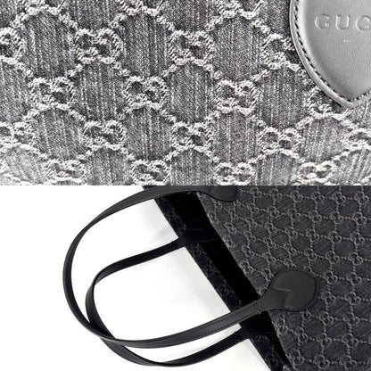 Gucci Tote Women's Ophidia Large Tote Handbag GG Gucci 772184 Denim Leather