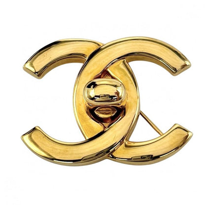 Chanel Brooch Ladies Coco Mark Turnlock Design Accessories Chanel GP 96P Gold