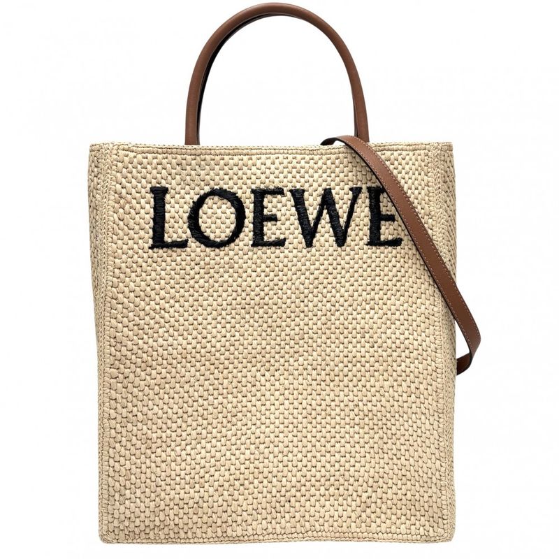 Loewe 2WAY Women's Logo Standard A4 Tote Bag Shoulder Bag Shoulder Crossbody