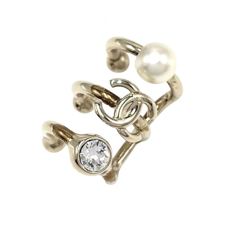 Chanel Earring Women's Ear Cuff Coco Mark Accessories Chanel GP Faux Pearl