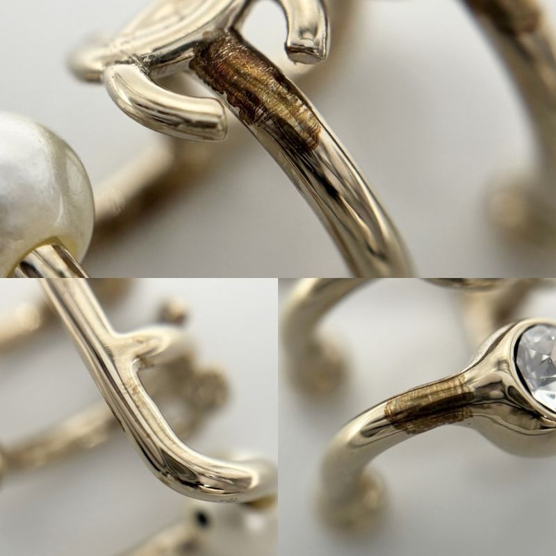 Chanel Earring Women's Ear Cuff Coco Mark Accessories Chanel GP Faux Pearl