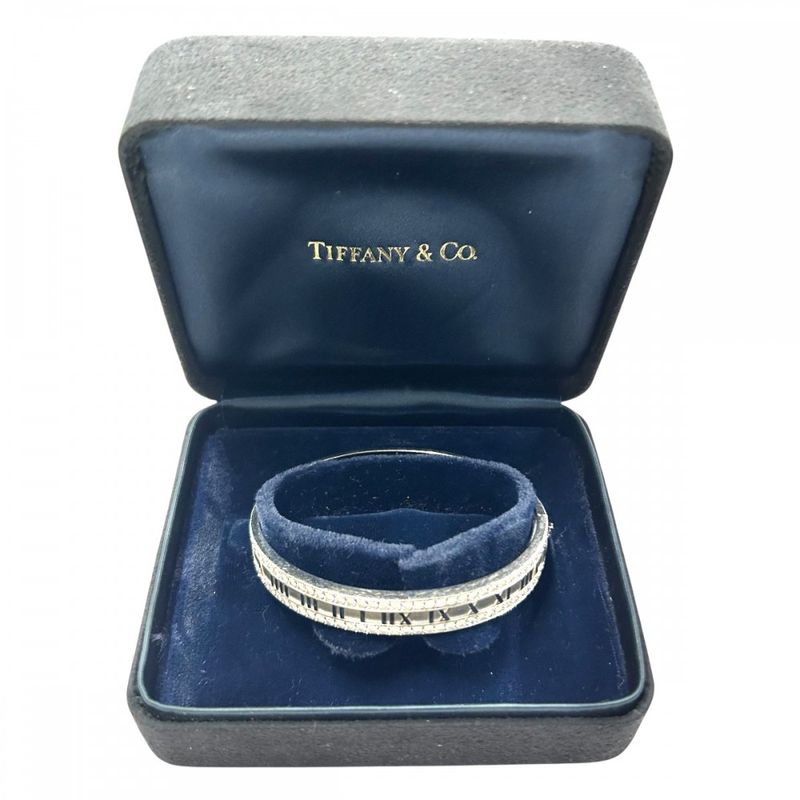 Tiffany & Co Bangle Ladies Bracelet Atlas Jewelry Accessories Au750 18k WG