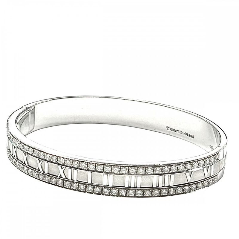 Tiffany & Co Bangle Ladies Bracelet Atlas Jewelry Accessories Au750 18k WG
