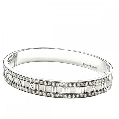 Tiffany & Co Bangle Ladies Bracelet Atlas Jewelry Accessories Au750 18k WG