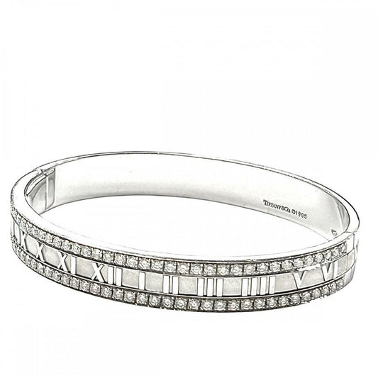Tiffany & Co Bangle Ladies Bracelet Atlas Jewelry Accessories Au750 18k WG