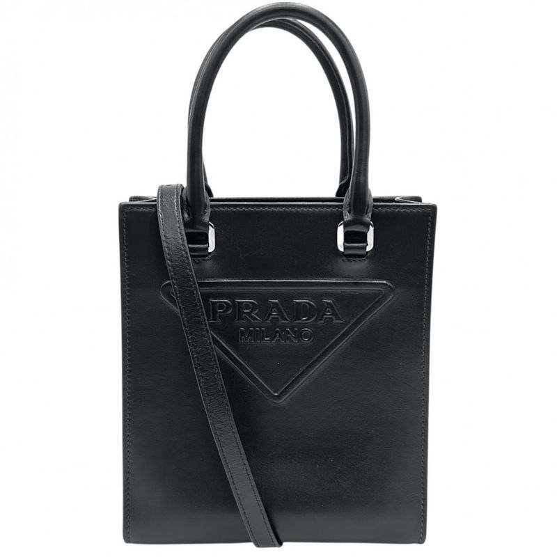 Prada 2WAY Ladies Triangle Logo Mini Tote Handbag Shoulder Bag Shoulder