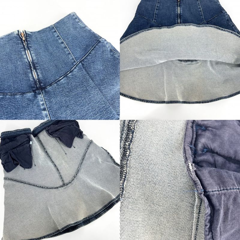 Chanel Skirt Women's Denim Skirt Coco Mark Tiered Apparel Clothing Chanel 40