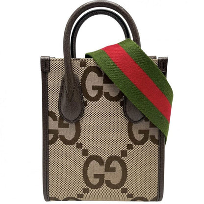 Gucci 2WAY Women's Jumbo GG Mini Tote Handbag Shoulder Bag Shoulder Crossbody