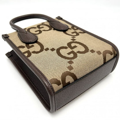 Gucci 2WAY Women's Jumbo GG Mini Tote Handbag Shoulder Bag Shoulder Crossbody